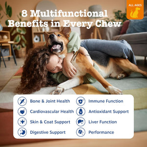 Zesty Paws Dog Multivitamin, Chewable Dog Vitamins and Supplements for Hip & Joints, Skin & Coat, Omega 3 Fish Oil for Dogs- Senior & PLppy Multivitamin- Chicken- 90ct