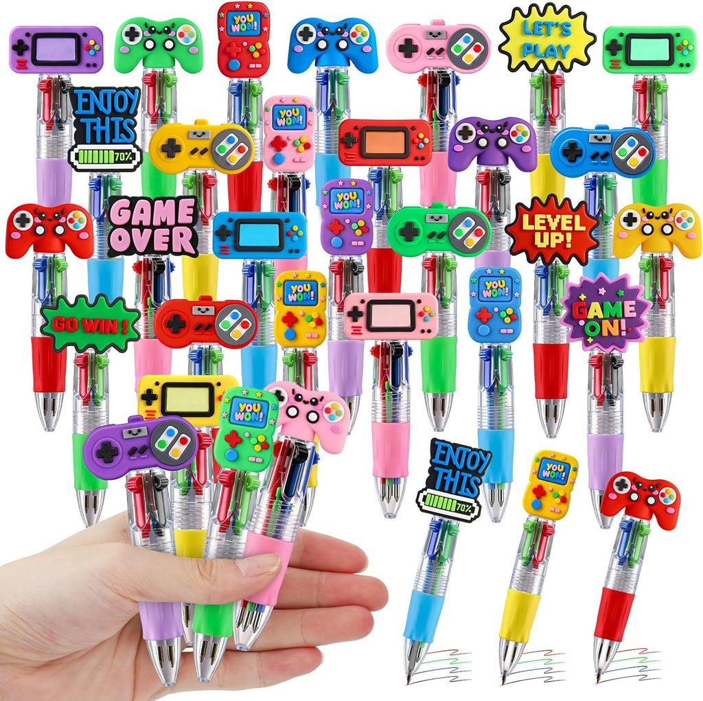 cZWZ 20Pcs Mini Multicolor Pens 4-in-1 Cute Ballpoint Pens for Kids Birthday Party Favors Gifts Teacher Supplies