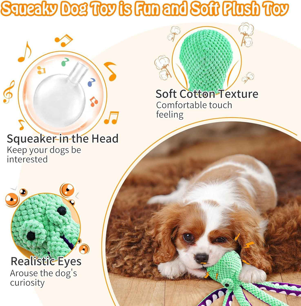 Large, soft plush squeaky dog toys for small, medium, and large dogs daily companionship, training reward, and gift.