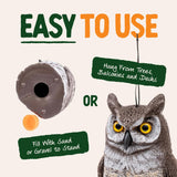 Dalen Large Fake Owl Decoy to Scare Birds Away - 16 in Hand-Painted Great Horned Owl Garden Scarecrow for Natural Pest Control - Fixed Head Design - Secure Upright by Filling with Sand/Gravel Only