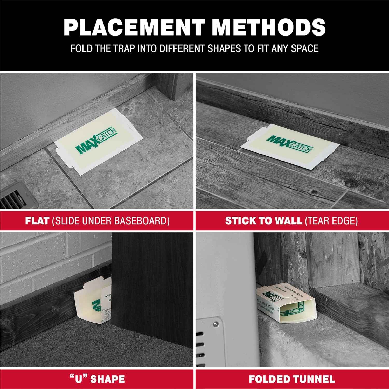 Catchmaster Max-Catch Mouse & Insect Glue Trap 72pk, Mouse Traps Indoor for Home, Sticky Pest Control Adhesive Tray for Catching Bugs, Non Toxic Bulk Pre-Baited Glue Boards