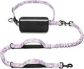 iYoShop hands-free dog leash with zipper pouch and dual padded handles for medium and large dogs (large, 25-120 lbs, black)