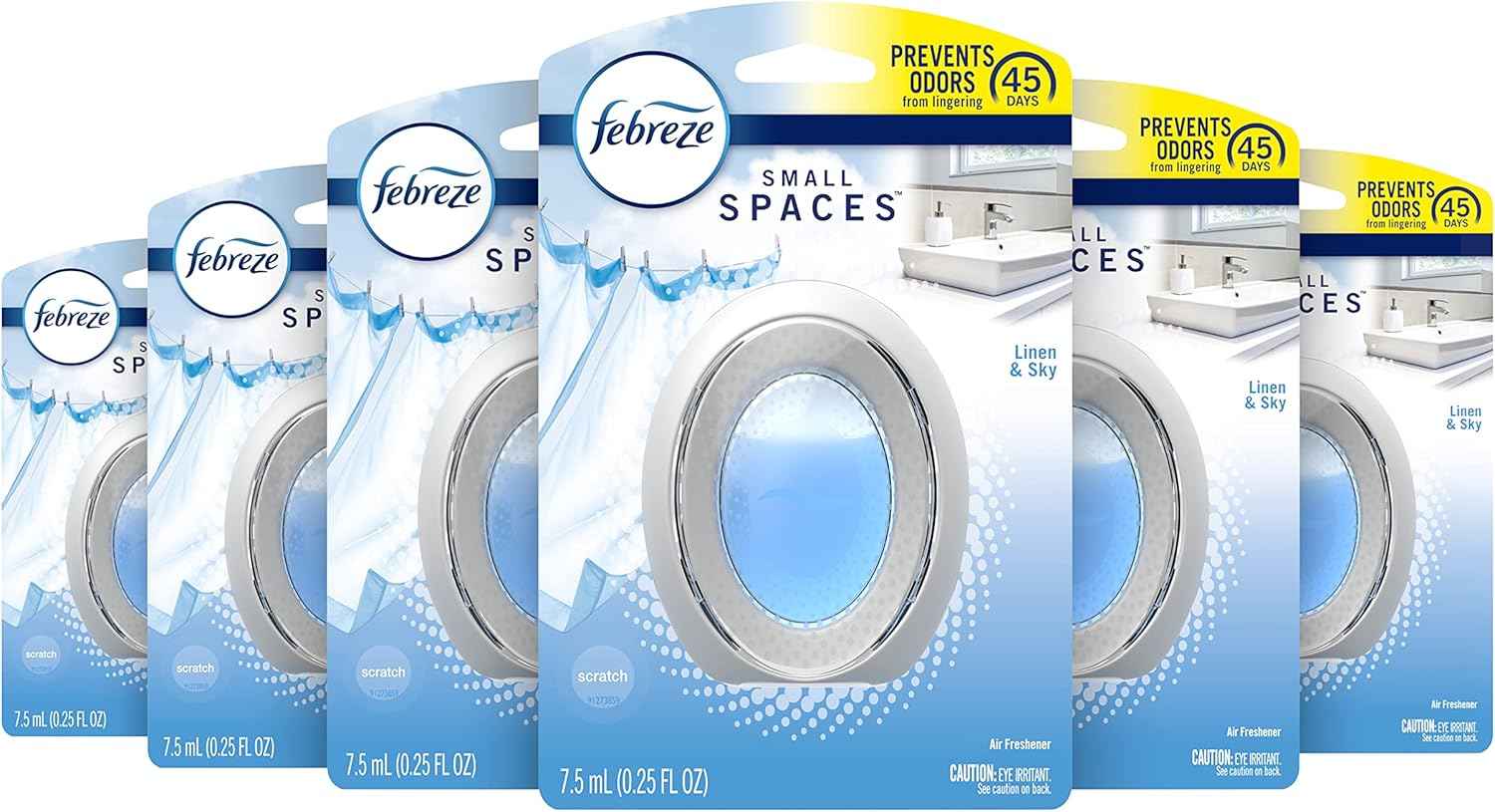 Febreze Bathroom Air Freshener, Odor-Fighting, Plug In Alternative, Air Fresheners for Home, Bathroom, & Kitchen, Closet Air Fresheners, Pet & Litter Box Odor Fighter, Refresh & Energize Scent, 4ct