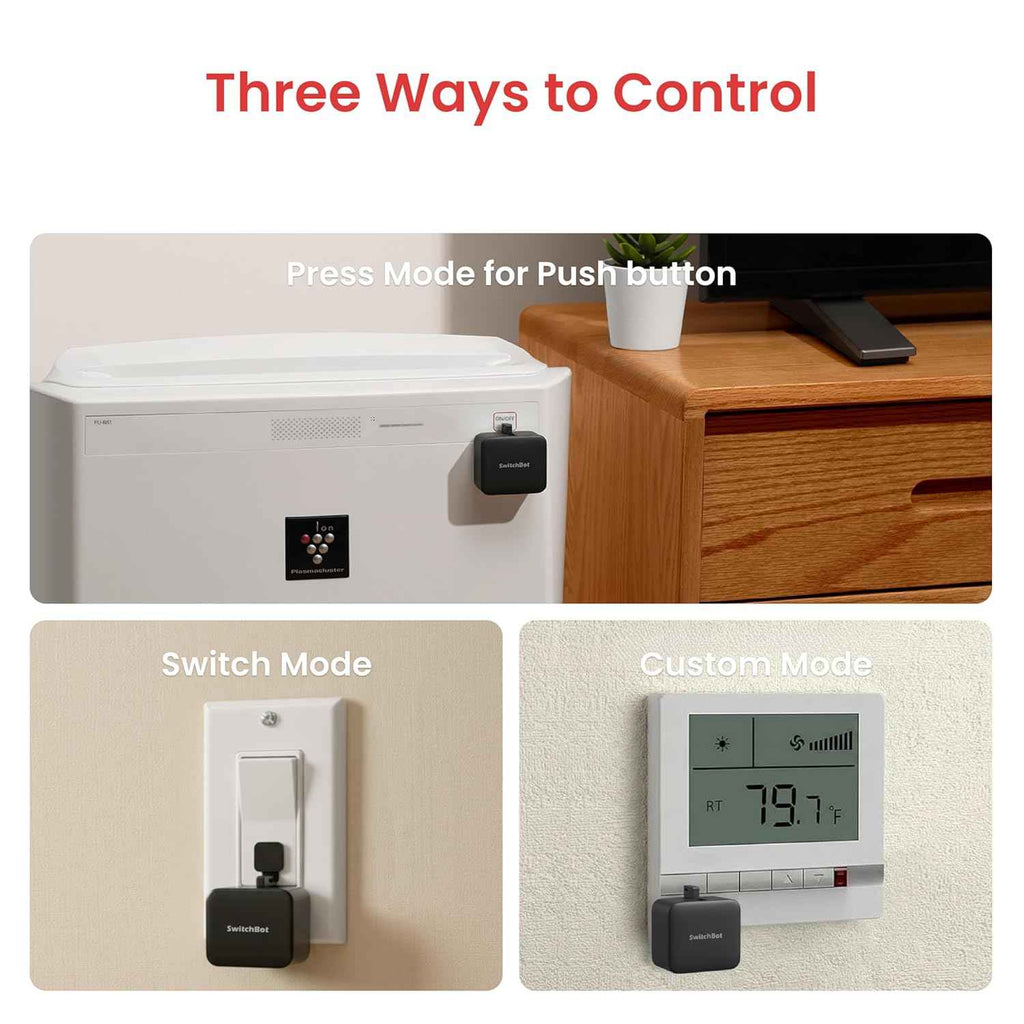SwitchBot Smart Switch Button Pusher - Bluetooth Fingerbot for Rocker Switch/One-Way Button, Automatic Light Switch, Timer and APP Control, Works with Alexa When Paired with SwitchBot Hub (Black)