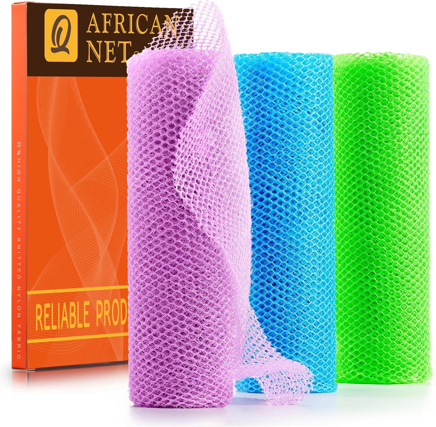ujfqbh 3 pieces african bath sponge pink yellow purple exfoliating shower body scrubber