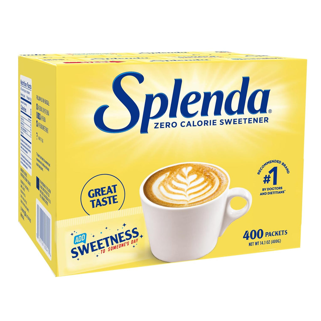 splenda zero calorie sweetener packets, 400 count, sugar free, made in usa, zero carb