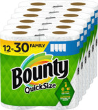 Bounty Quick Size Paper Towels, White, 8 Family Rolls = 20 Regular Rolls - ShopUS