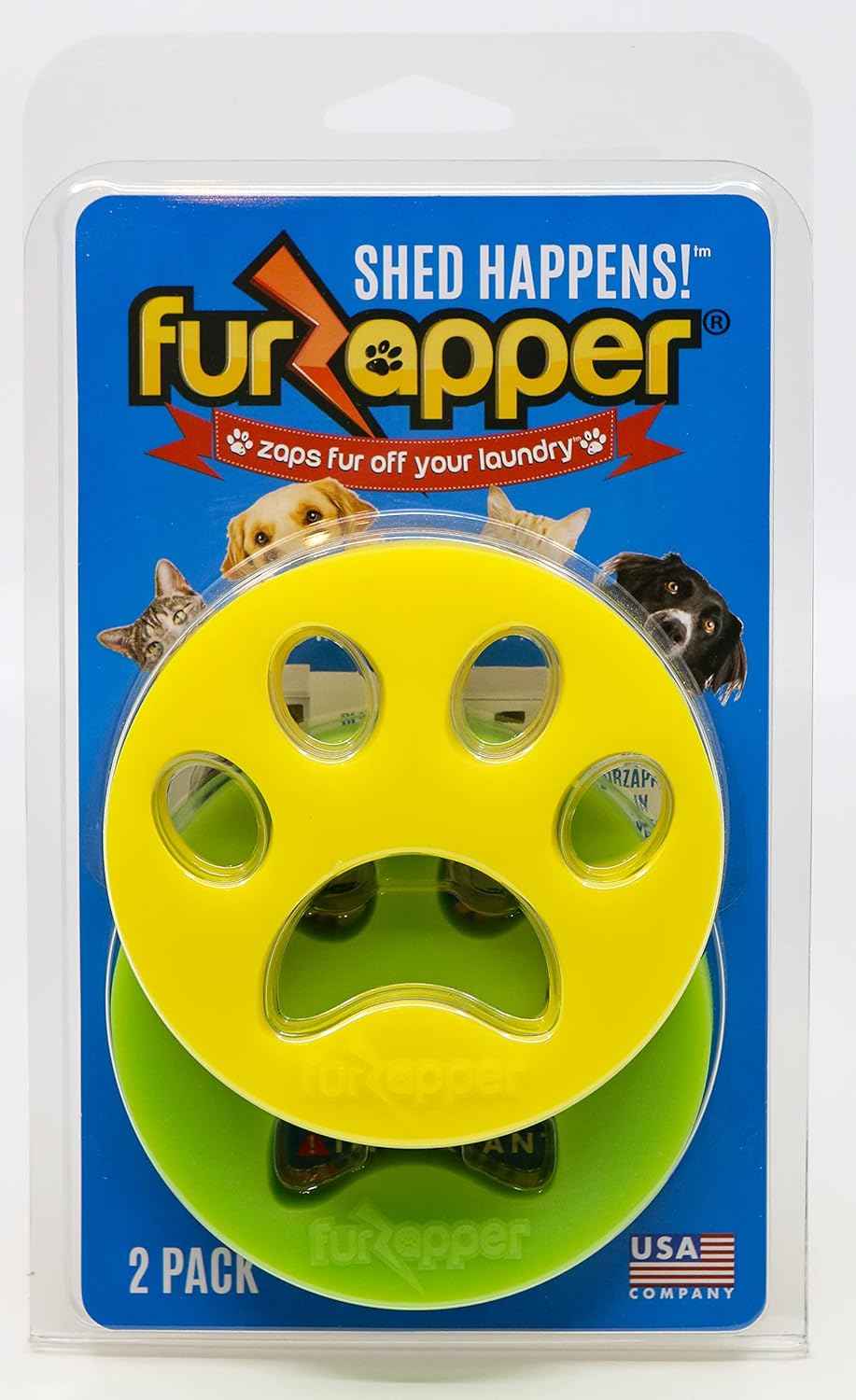 FurZapper Pet Hair Remover 2 Pack Reusable Dog Cat Hair Remover Tool for Laundry and Dryer Use