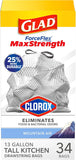 Glad Tall Kitchen Trash Bags 13 Gallon, MaxStrength Cherry Blossom Garbage Bags, Drawstring, 90 Count - ShopUS