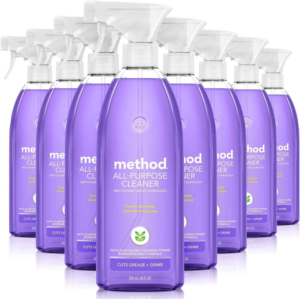Method All-Purpose Cleaner Spray, French Lavender, Perfect for Most Counters, Tiles and More, 28 Fl Oz, (Pack of 4)