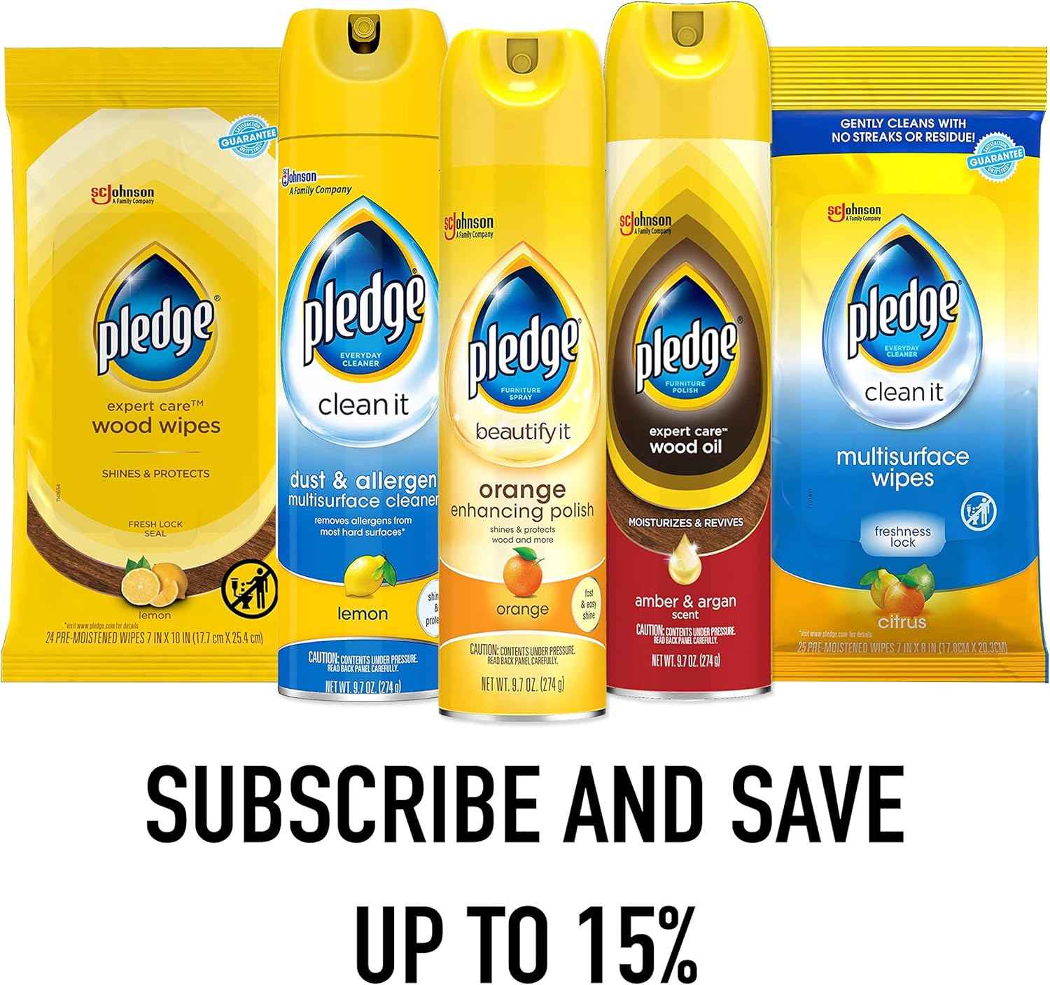 Pledge Expert Care Wood Wipes, lemon scent, 24 count, convenient wood surface cleaner