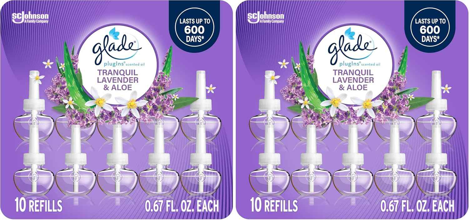 Glade PlugIns Refills Air Freshener, Scented and Essential Oils for Home and Bathroom, Aqua Waves, 6.7 Fl Oz, 10 Count