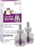 COMFORT ZONE Multi Cat Calming Diffuser Refill, 6 Pack – Cat Calming Pheromone Refills Help Reduce Anxiety, Stress, Scratching, Urine Marking, Multi-Cat Aggression, (30-Day Refills, 180-Day Supply)