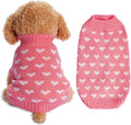 Dxhycc pink heart puppy sweater for small cats and dogs, soft warm winter pet clothes, size S