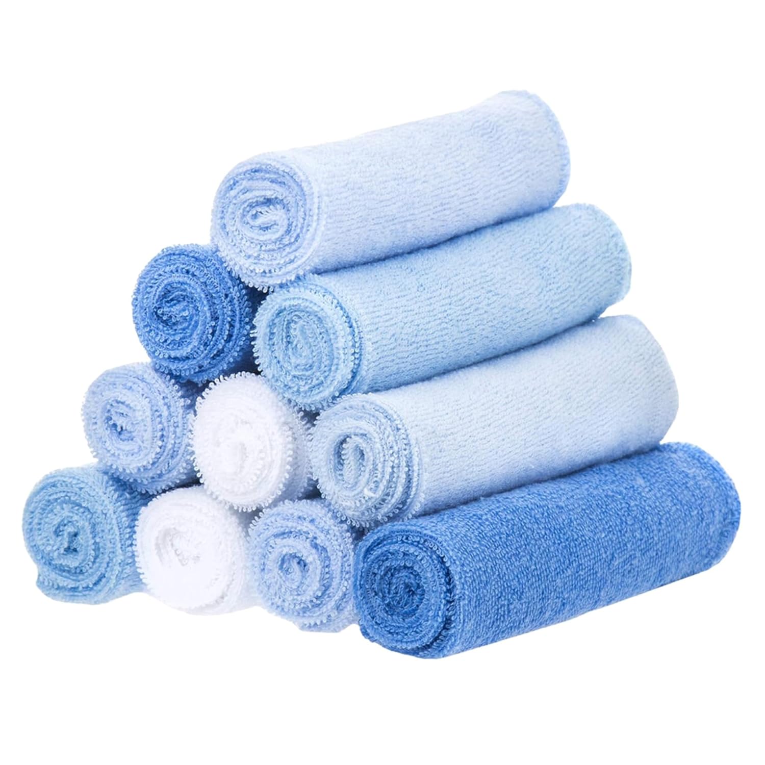 Spasilk newborn washcloths, 10-pack, 80% cotton, 20% polyester, 9x9 inches, various colorful prints