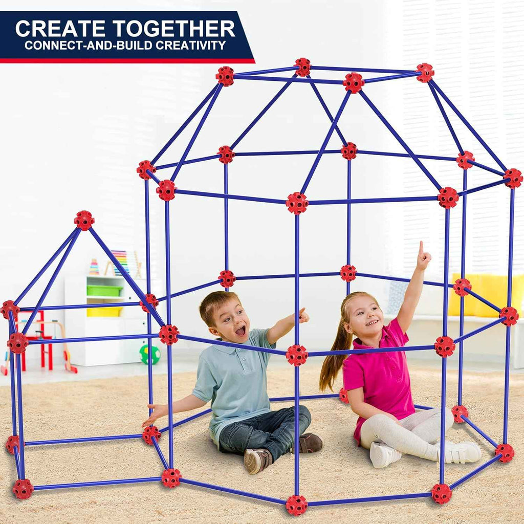 OleFun 180 Pack Fort Building Kits for Kids 4, 5, 6, 7, 8+ Year Old Boys & Girls, Creative STEM Building Toys for DIY Castles, Tunnels, Play Tent, Ideal Gifts for Aged 5-8
