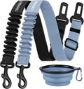 cooyoo dog seat belt 3 piece set adjustable nylon pet safety harness heavy duty elastic