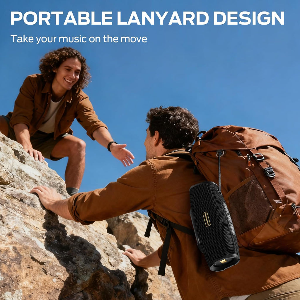 Monster S380 Bluetooth Speaker, Portable Speaker with 40W Stereo Sound, Bluetooth 6.0, 20H Playtime, IPX6 Waterproof, TWS Pairing, Support AUX/TF Card, Wireless Speaker for Party, Travel, Outdoor