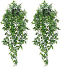 Whonline Fake Hanging Plants, Artificial Small Potted Plants for Indoor Outdoor Aesthetic Office Living Room Shelf Decor (1 Pack)