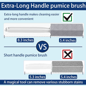 2-pack Extra Long Handle Pumice Stone Toilet Cleaner for Removing Bowl Rings Pool Bathroom