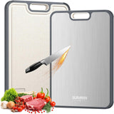 Sumzzz Titanium Cutting Board for Kitchen, Non Toxic 2-in-1 Cutting Board Double Sided Food Grade PLre Titanium, Knife Friendly Easy to Clean Large Size 15”×10.3”