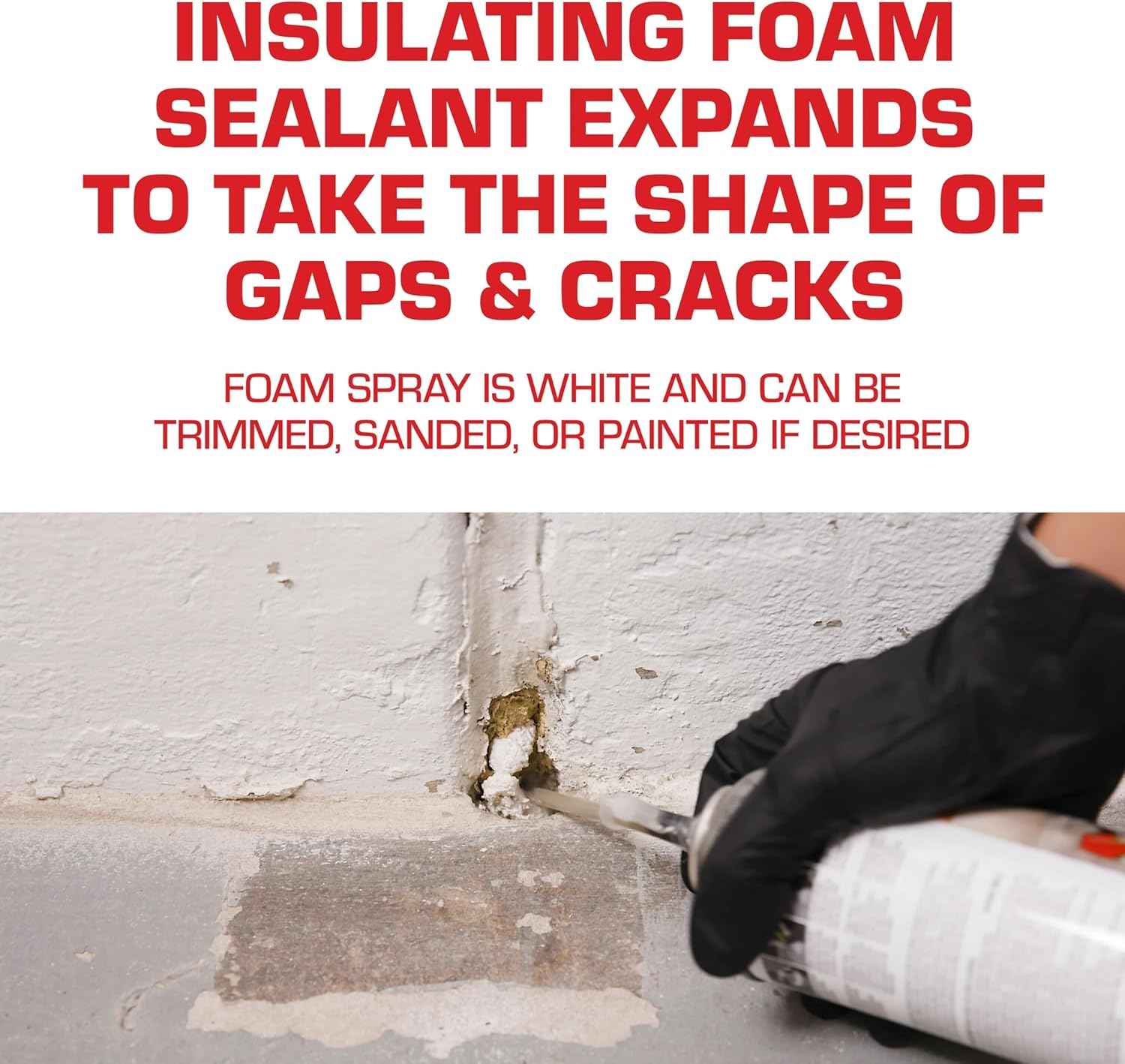 Tomcat Rodent Block Expanding Foam Barrier for Gaps and Cracks - 12 oz, Mice Repellent