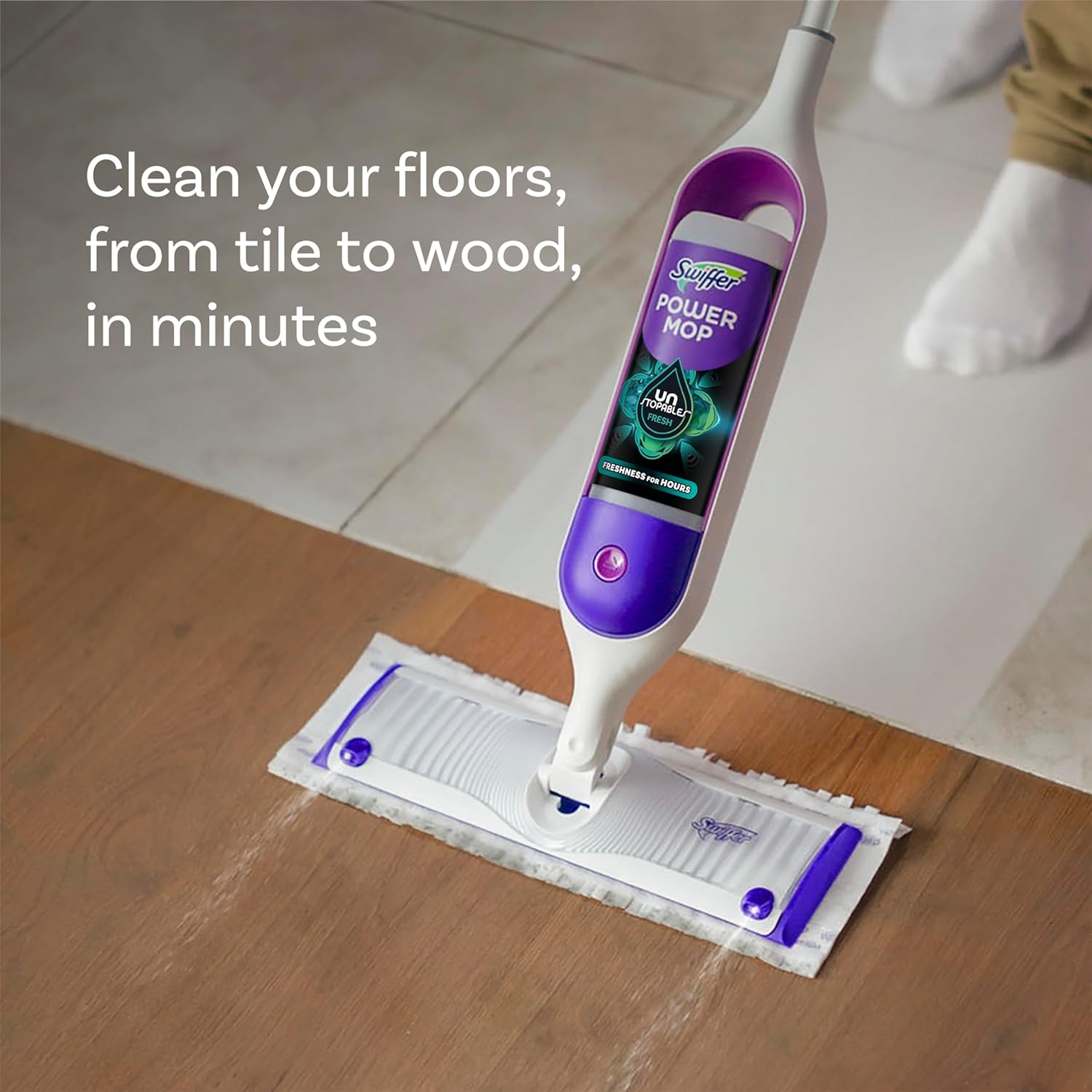 Swiffer PowerMop Floor Cleaning Solution with Unstopables Fresh Scent, PowerMop Refills, Floor Cleaner for Mopping, 25.3 fl oz, 2 Pack - ShopUS