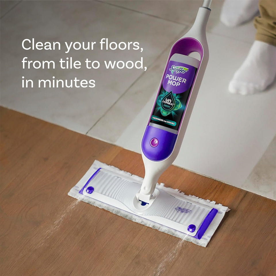 Swiffer PowerMop Floor Cleaning Solution with Unstopables Fresh Scent, PowerMop Refills, Floor Cleaner for Mopping, 25.3 fl oz, 2 Pack - ShopUS
