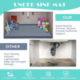 URMONA Waterproof Silicone Under Sink Mat 31'' x 22'' Shelf Liner for Kitchen and Bathroom, Cabinet and Counter Protector, Storage and Organizers, Litter Mat, Pet Cat PLppy Essentials(Dark Grey)