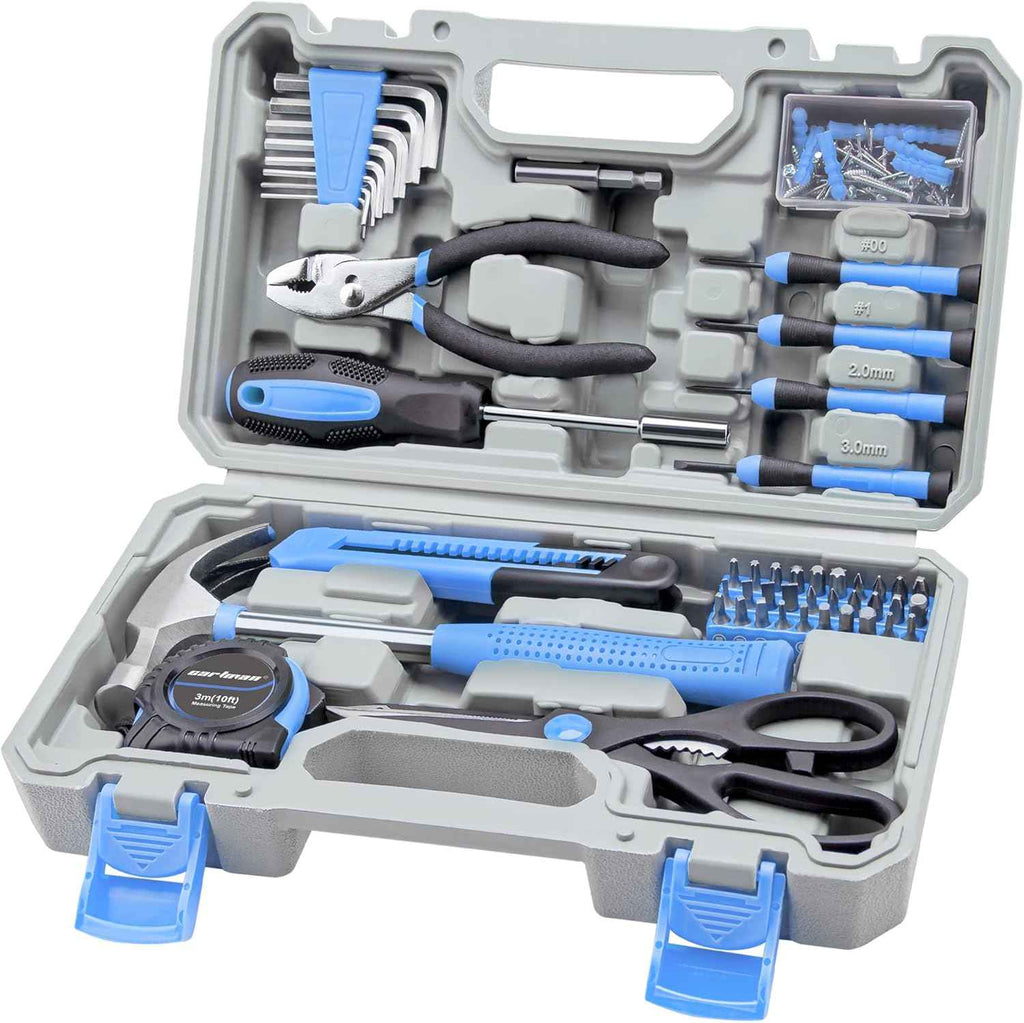 CARTMAN 39 Piece Tool Set General Household Hand Kit with Plastic Toolbox Storage Case Orange