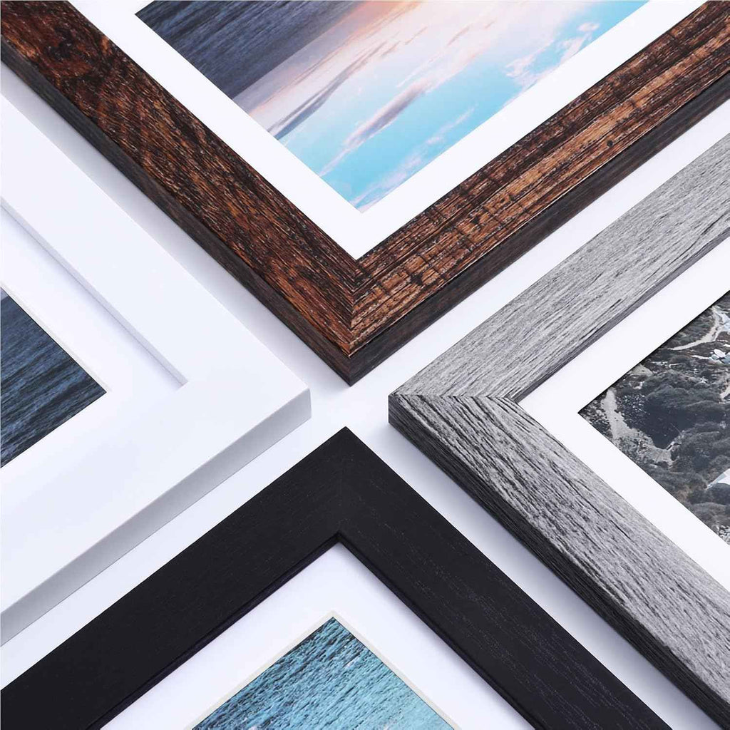 Vittanly 10 Pack Picture Frames Collage Wall Decor, Gallery Wall Frame Set for Wall or Tabletop Display, Engineered Wood and Shatter-resistant Plexiglass, Multi Sizes with 8x10, 5x7, 4x6 Frames, Black
