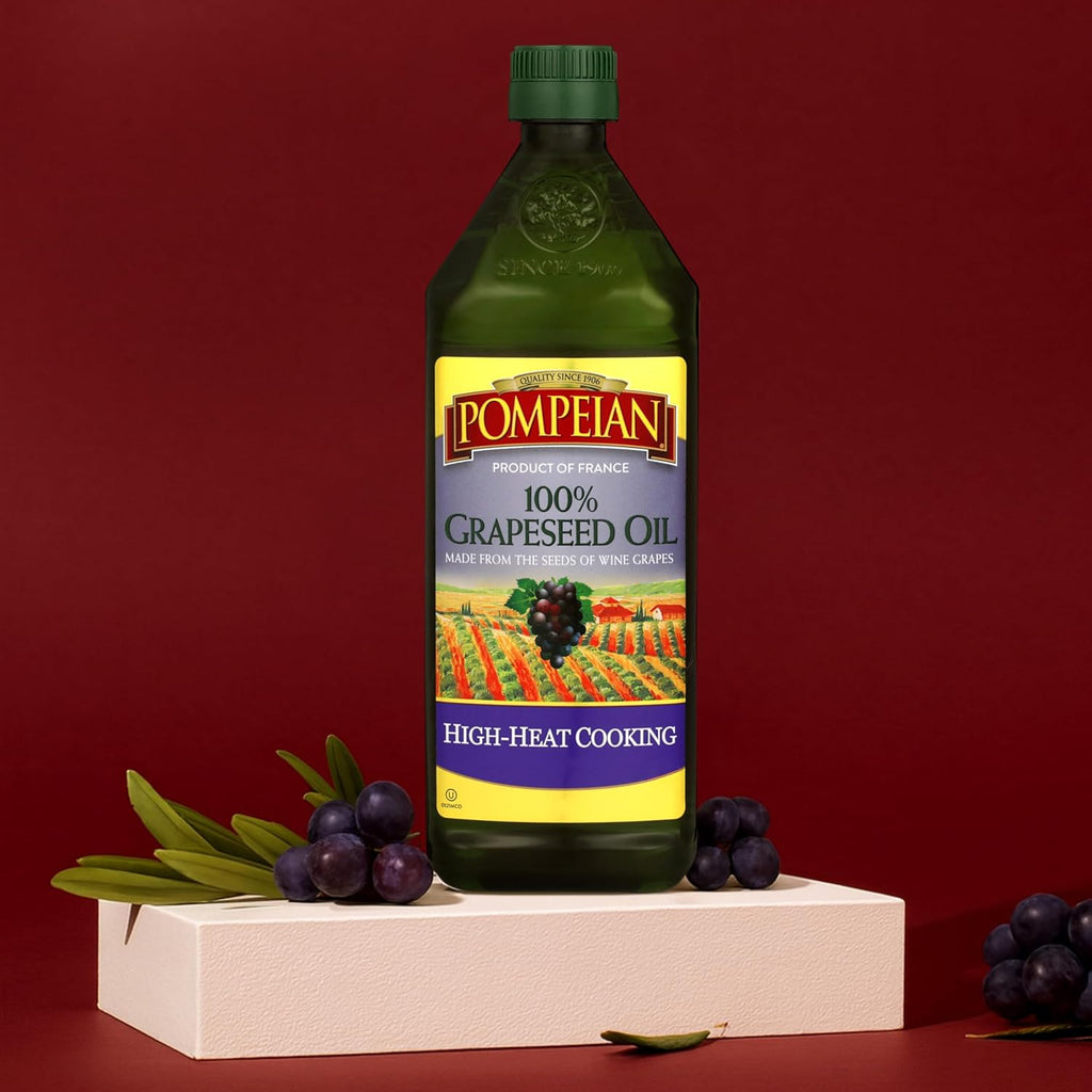 Pompeian 68 fl oz 100% Grapeseed Oil, Non-GMO, Gluten-Free, Kosher, Light and Subtle Flavor