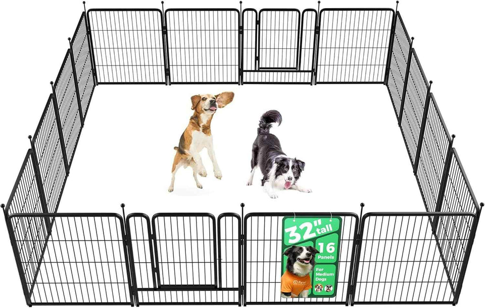 FXW Rollick Unleashed Dog Playpen for Indoor, Yard, RV Camping, 24 inch 8 Panels for Small and Puppy Dogs, Black│Patented