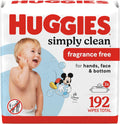Huggies Simply Clean Unscented Baby Diaper Wipes, 11 Flip-Top Packs (704 Wipes Total), Packaging May Vary