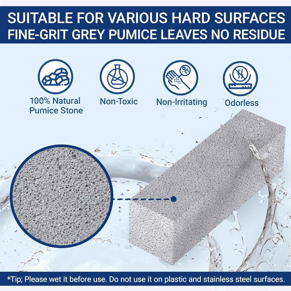 2-pack Extra Long Handle Pumice Stone Toilet Cleaner for Removing Bowl Rings Pool Bathroom