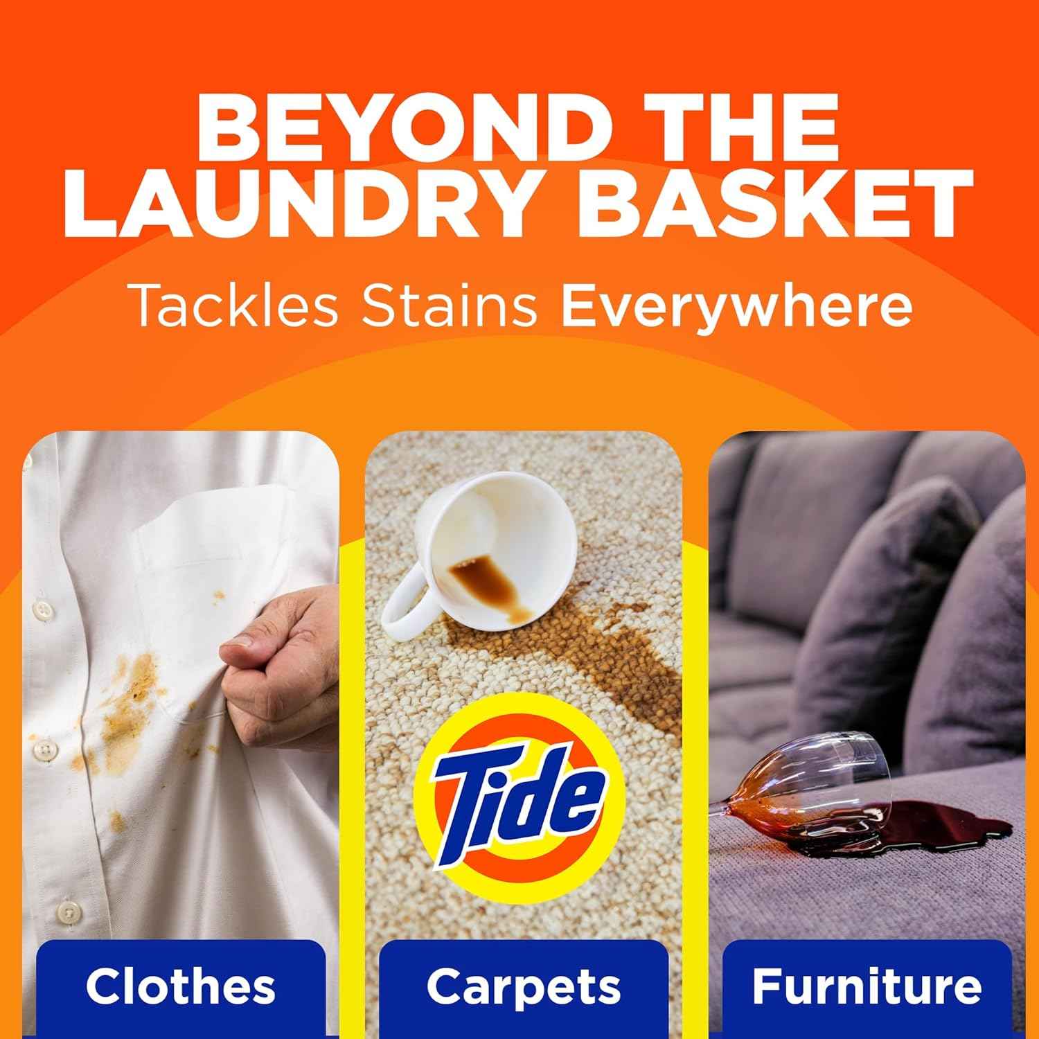 Tide Laundry Stain Remover Spray with Oxi - Tough Stain Treater for Clothes, Carpet, Upholstery, Pet Bedding