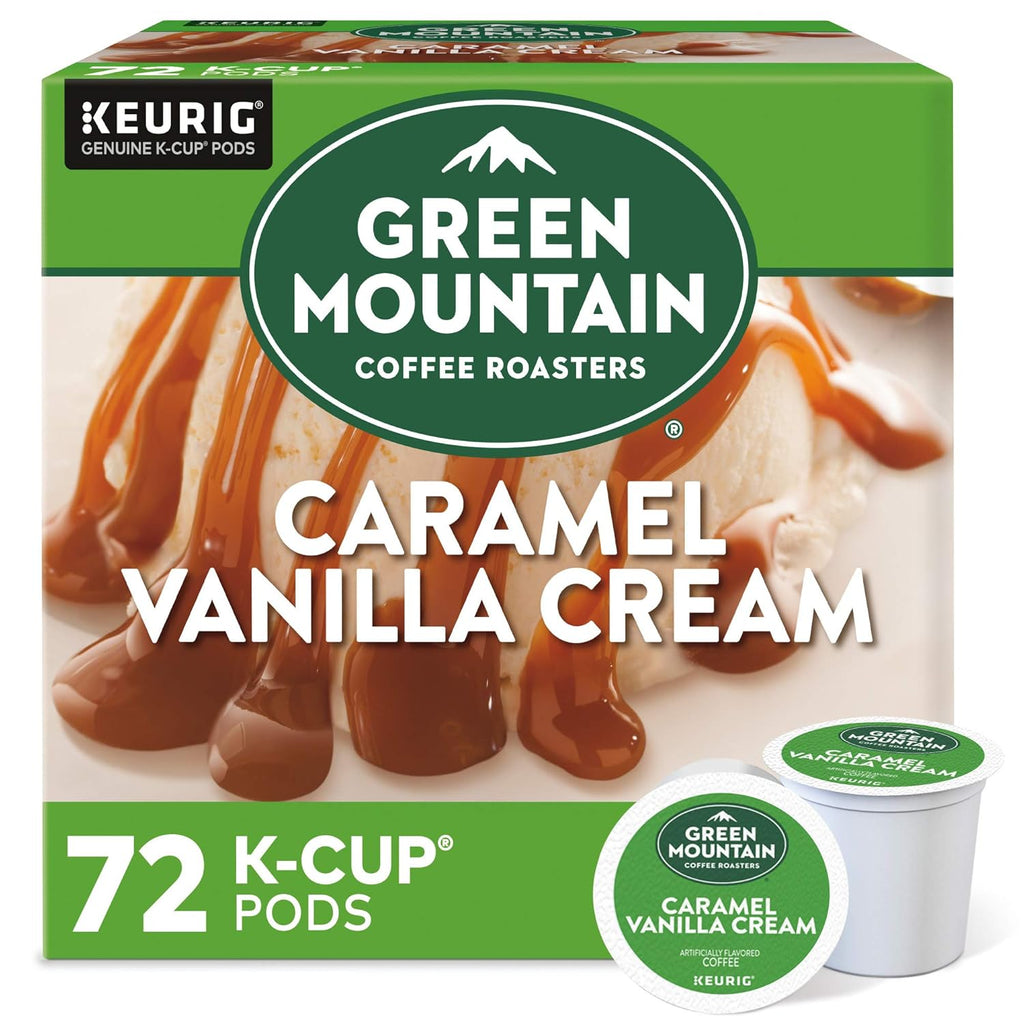 Green Mountain Coffee Roasters light roast K-Cup pods, 72 count, caramel vanilla cream flavor
