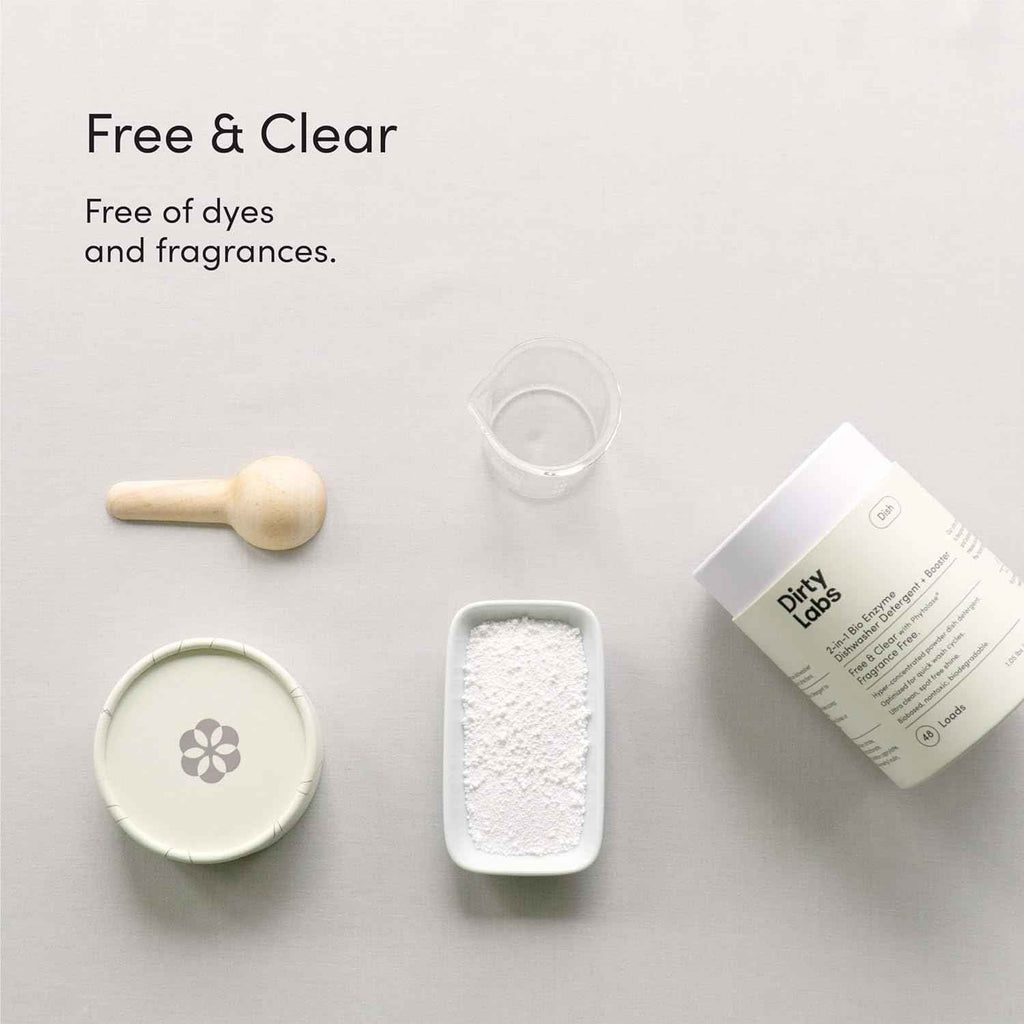 Dirty Labs Scent-Free Dishwasher Detergent and Booster, 48 Loads, Ultra Clean, Spot Free, Hyper Concentrated