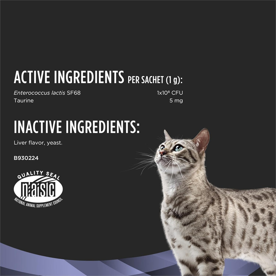PLrina Pro Plan Veterinary Supplements FortiFlora Daily Probiotics for Cats for Digestive Gut Health and Diarrhea - 30 ct. Box