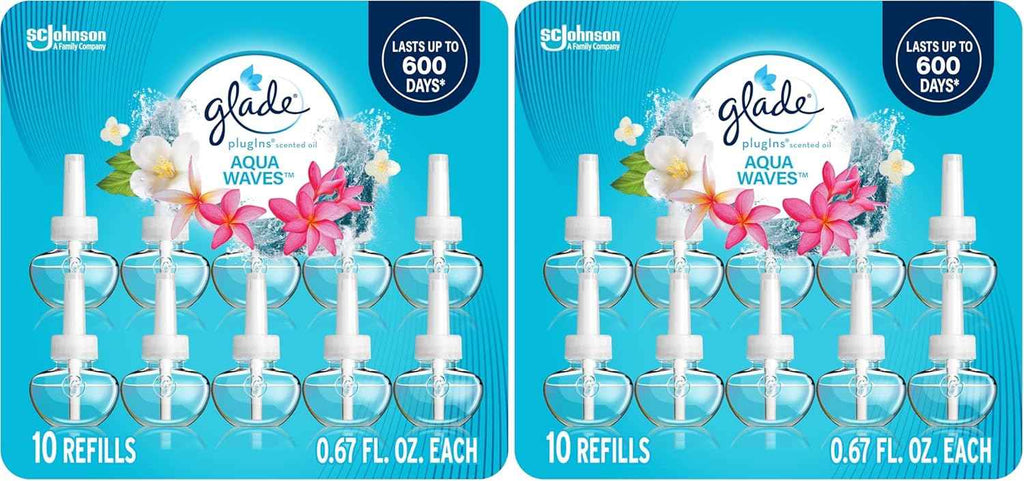 Glade PlugIns Refills Air Freshener, Scented and Essential Oils for Home and Bathroom, Hawaiian Breeze, 6.7 Fl Oz, 10 Count