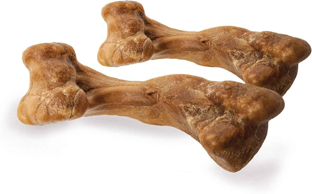 Nylabone Healthy Edibles WILD Natural Longer-Lasting Bison Flavor Bone Chew Treats for Dogs, Medium - Up to 35 lbs (2 Count)