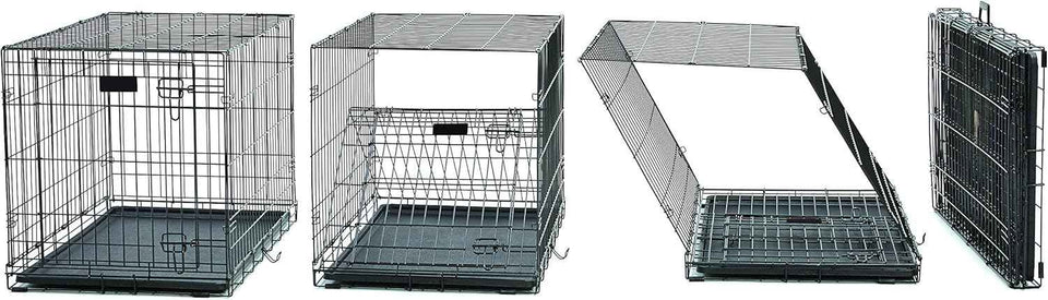 MidWest Homes for Pets 36-Inch iCrate Folding Dog Crate with Divider Panel, Leak-Proof Tray & Secure Latches – Metal Wire Kennel for Medium Large Breeds – Portable, Durable & Easy to Assemble