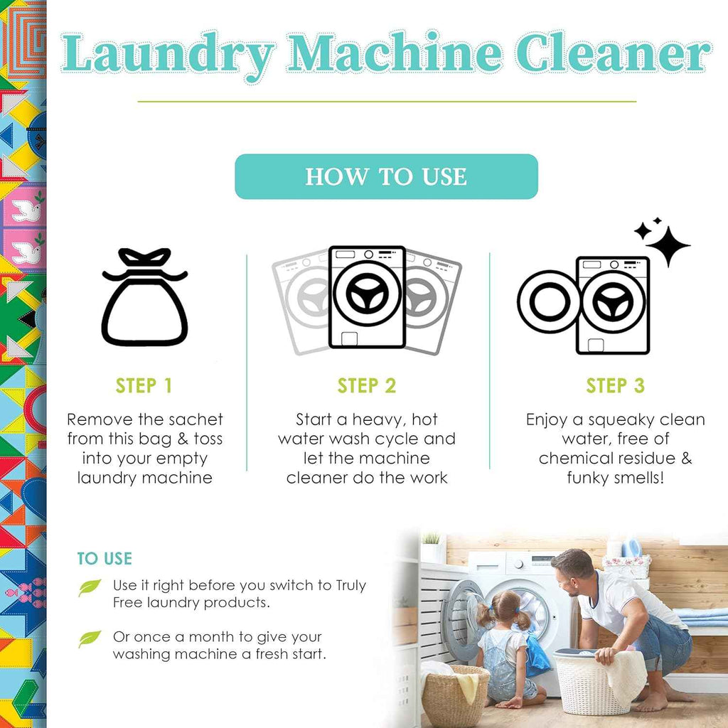 Truly Free Laundry Washing Machine Cleaner & Deodorizer | Top & Front Load Washer Cleaner