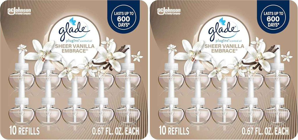 Glade PlugIns Refills Air Freshener, Scented and Essential Oils for Home and Bathroom, Aqua Waves, 6.7 Fl Oz, 10 Count
