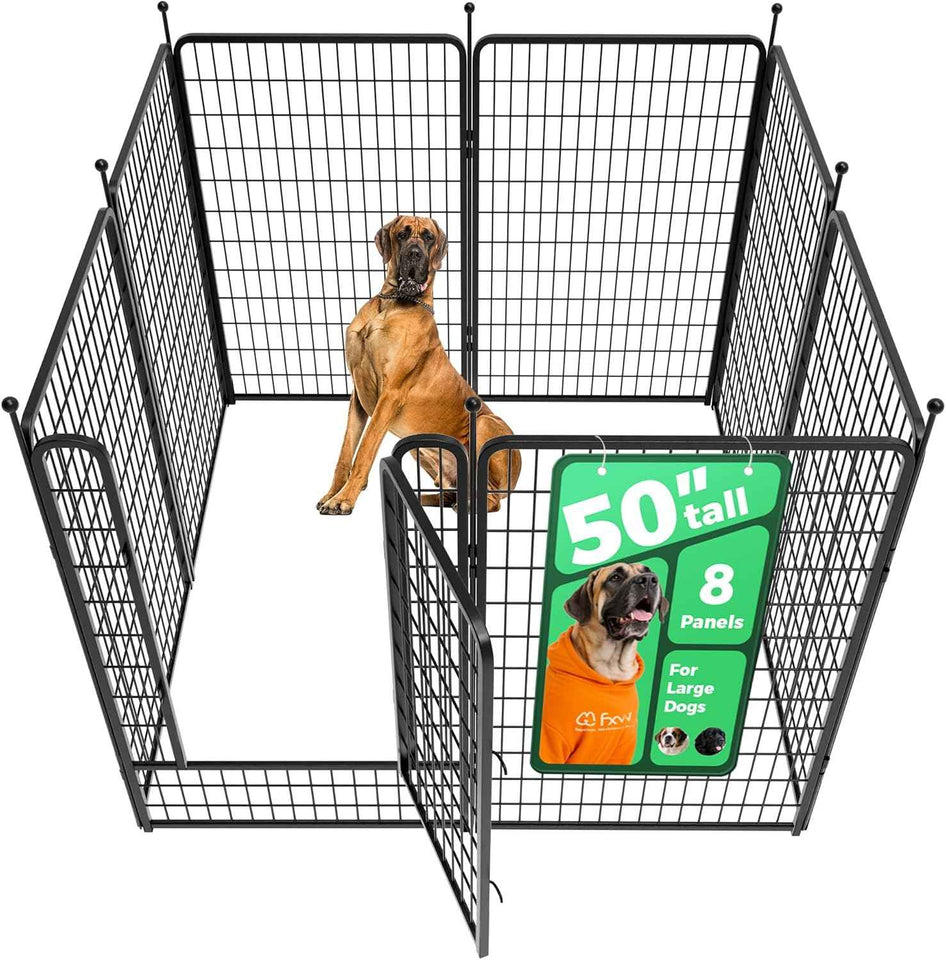 FXW Rollick Unleashed Dog Playpen for Indoor, Yard, RV Camping, 24 inch 8 Panels for Small and Puppy Dogs, Black│Patented