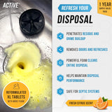 Garbage Disposal Cleaner Deodorizer Tablets - 24 Pack, New Powerful XL Foaming Tablet - Fresh Citrus Foam Sink Garburator Disposer Freshener, Natural Kitchen Drain Cleaning Care - 1 Year Supply - ShopUS