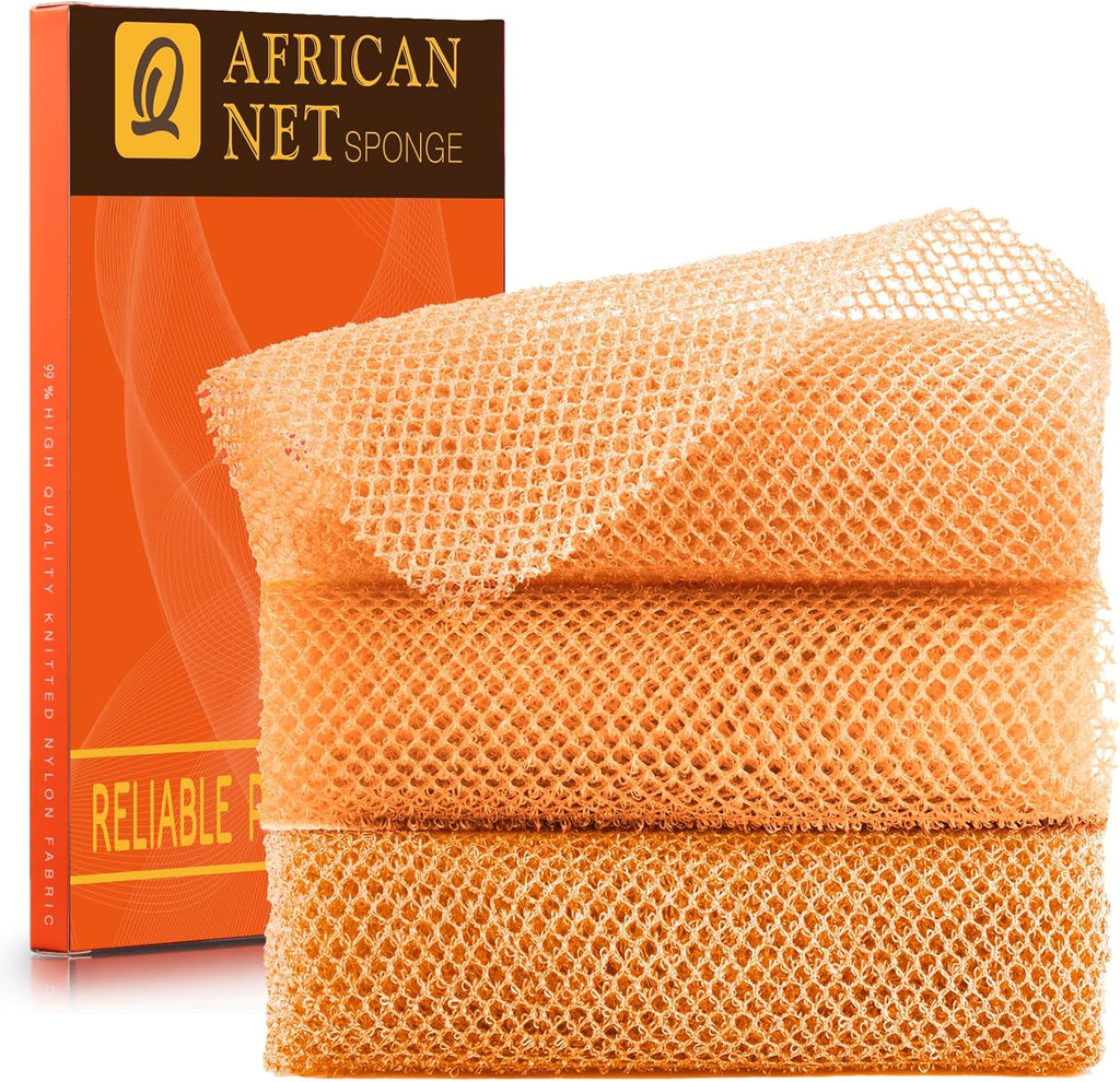 ujfqbh 3 pieces african bath sponge pink yellow purple exfoliating shower body scrubber