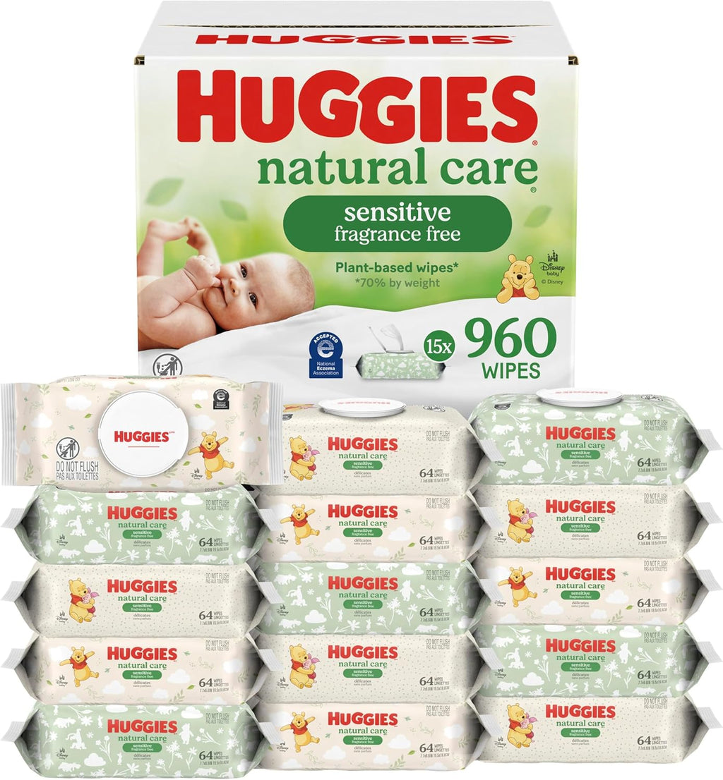 Huggies unscented baby wipes, 99% purified water, 56-count, 1 flip-top pack, hypoallergenic, fragrance free