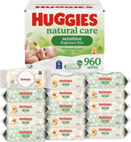 Huggies Natural Care Sensitive Baby Wipes, Unscented, Hypoallergenic, 6 Flip-Top Packs (288 Wipes Total)