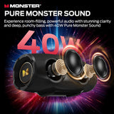 Monster S380 Bluetooth Speaker, Portable Speaker with 40W Stereo Sound, Bluetooth 6.0, 20H Playtime, IPX6 Waterproof, TWS Pairing, Support AUX/TF Card, Wireless Speaker for Party, Travel, Outdoor